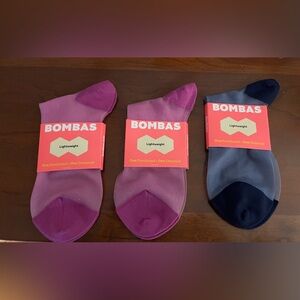 Bombas sheer ankle socks. Size medium. 3 pairs